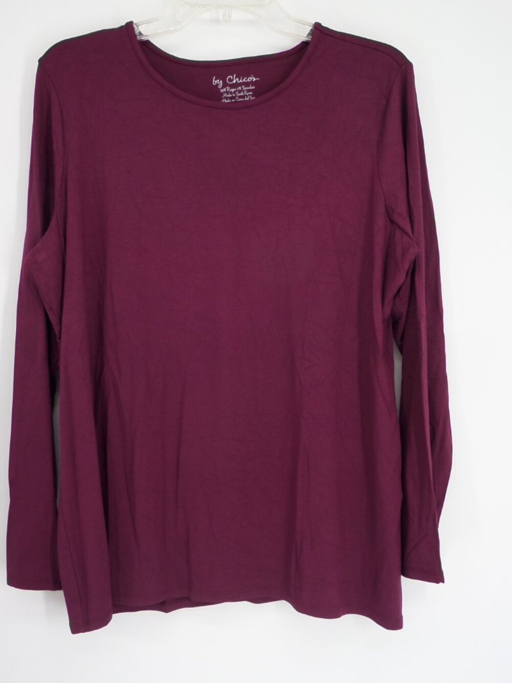 Chico's  Women's Long Sleeve Burgundy Color Top  Size 3 US XL